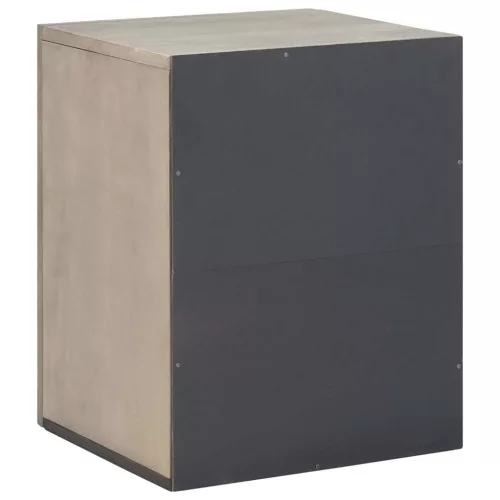  Fürdőszobai faliszekrény Szürke 38 x 33 x 48 cm Tömör mangófa