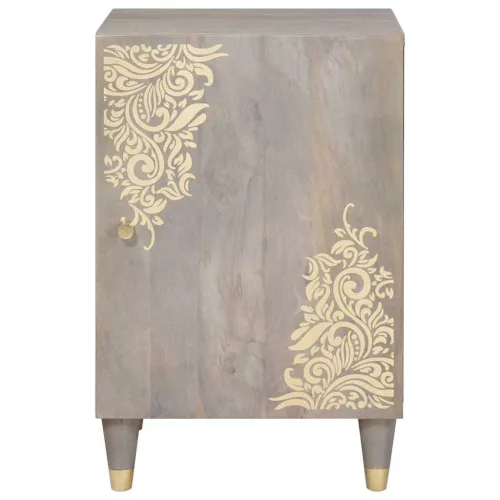  Fürdőszoba Székény ajtóval Szürke 38 x 33 x 58 cm Tömör mangófa