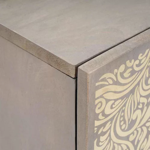  Fürdőszoba Székény ajtóval Szürke 38 x 33 x 58 cm Tömör mangófa