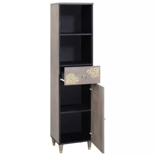  Széf fiókkal Szürke 38 x 33.5 x 160 cm Tömör mangófa