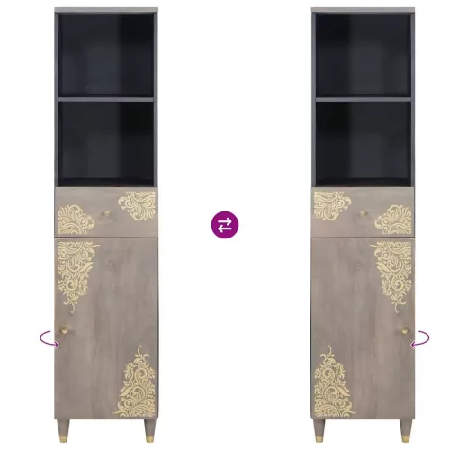  Széf fiókkal Szürke 38 x 33.5 x 160 cm Tömör mangófa