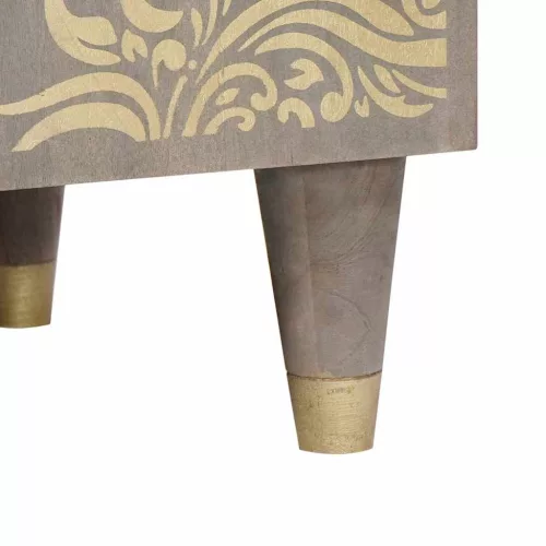  Széf polcokkal Szürke és Arany 60 x 33.5 x 75 cm Tömör mangófa