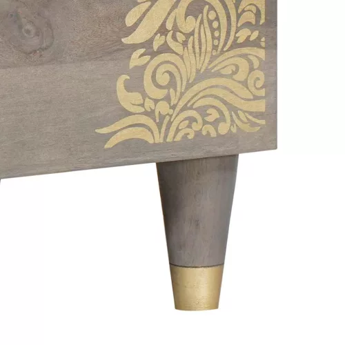  Széf polcokkal Szürke és Arany 80 x 33.5 x 75 cm Tömör mangófa