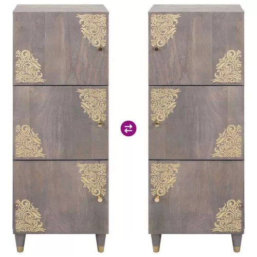  Magasfiú Szürke és Arany 40 x 33.5 x 110 cm Tömör mangófa