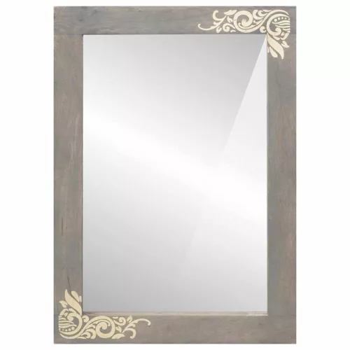  Fürdőszobai tükör tükörrel Szürke és Ezüst 50 x 70 x 3 cm