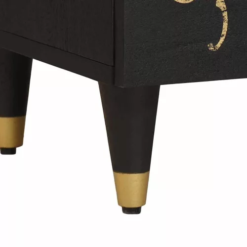  Éjjeli szekrény ajtóval 2 pcs Fekete 40 x 33 x 46 cm