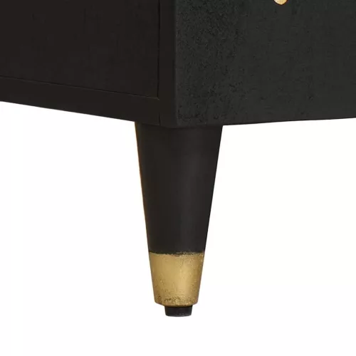  TV szekrény polcokkal Fekete 105 x 33 x 46 cm Tömör Mangófát