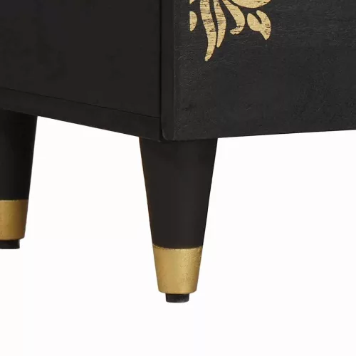  TV szekrény fiókkal Fekete 70 x 33 x 46 cm Tömör Mangófát