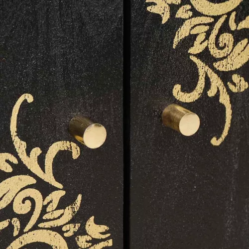  Széf Fekete 60 x 33 x 75 cm Tömör Mangófát