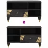 TV szekrény fiókkal Fekete 80 x 33 x 46 cm Tömör Mangófát