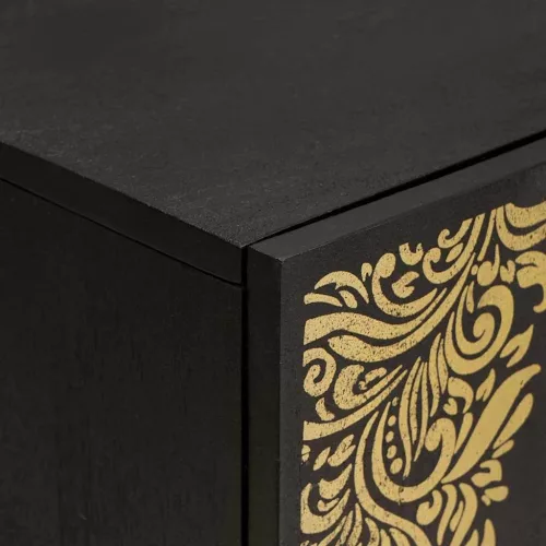  Mosdókagyló szekrény Fekete 62 x 33 x 58 cm Tömör Mangófát