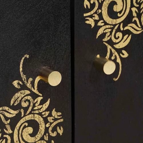  Mosdókagyló szekrény Fekete 62 x 33 x 58 cm Tömör Mangófát