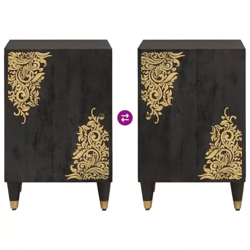  Fürdőszoba Székény Fekete 38 x 33 x 58 cm Tömör Mangófát