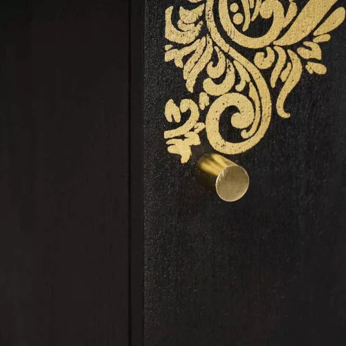  Magasfiú polcokkal Fekete 40 x 33 x 110 cm Tömör Mangófát