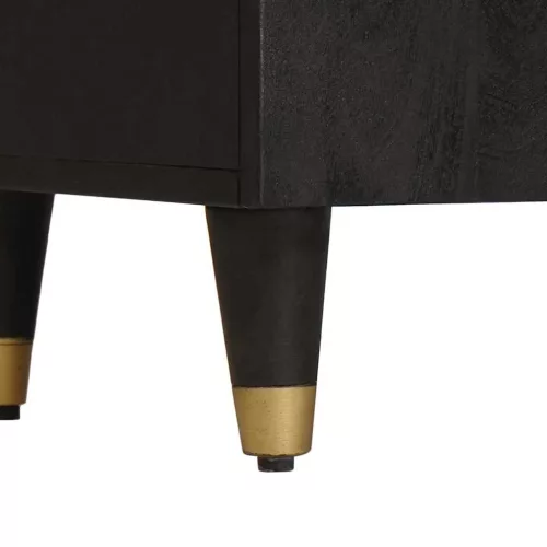  Magasfiú polcokkal Fekete 40 x 33 x 110 cm Tömör Mangófát