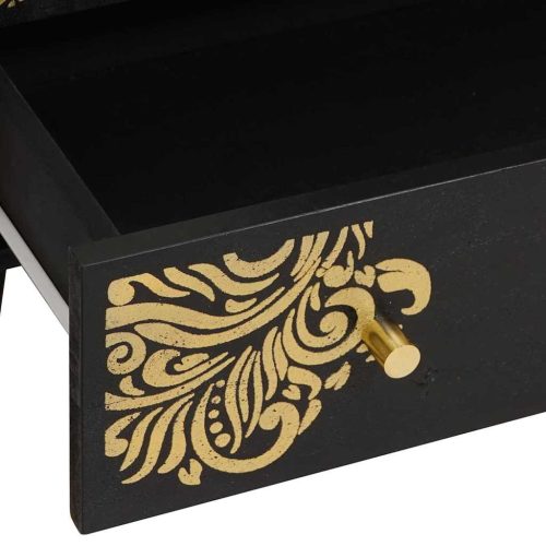  Magasfiú fiókkal ajtóval Fekete 60 x 33 x 100 cm Tömör Mangófát