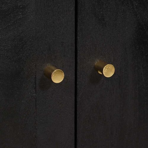  Magasfiú fiókkal ajtóval Fekete 60 x 33 x 100 cm Tömör Mangófát