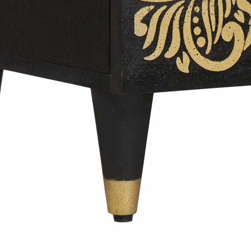  Magasfiú fiókkal ajtóval Fekete 60 x 33 x 100 cm Tömör Mangófát