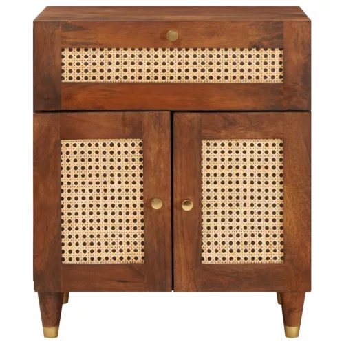  Éjjeliszekrények fiókkal Barna Kanna és tömör mango fa