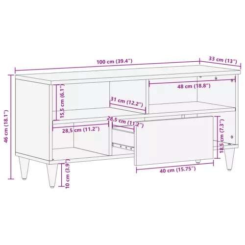 Média tárolószekrények és állványok fiókkal tárolóval Barna