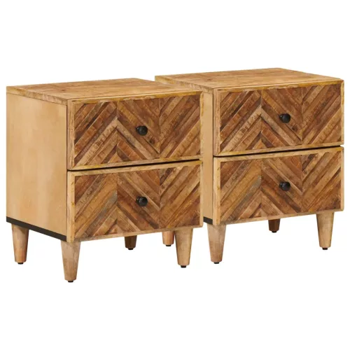  Éjjeli asztal 2 pcs Barna 40 x 33,5 x 46 cm Tömör Mangófát
