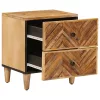  Éjjeli asztal 2 pcs Barna 40 x 33,5 x 46 cm Tömör Mangófát