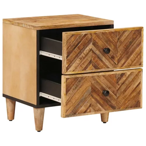  Éjjeli asztal 2 pcs Barna 40 x 33,5 x 46 cm Tömör Mangófát
