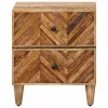  Éjjeli asztal 2 pcs Barna 40 x 33,5 x 46 cm Tömör Mangófát