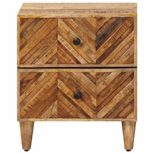  Éjjeli asztal 2 pcs Barna 40 x 33,5 x 46 cm Tömör Mangófát