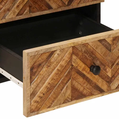  Éjjeli asztal 2 pcs Barna 40 x 33,5 x 46 cm Tömör Mangófát