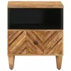  Éjjeli asztal 2 pcs Barna 50 x 33 x 60 cm Tömör Mangófát