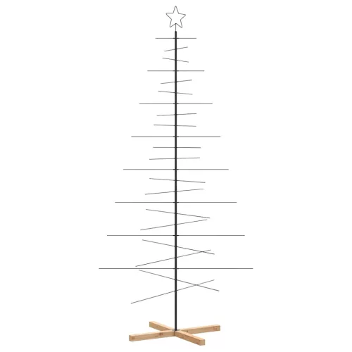  fekete fém karácsonyfa alap dekorációhoz 210 cm