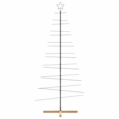  fekete fém karácsonyfa alap dekorációhoz 210 cm