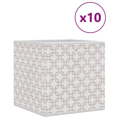  10db krém nem szőtt szövet összecsukható tárolódoboz 32x32x32cm