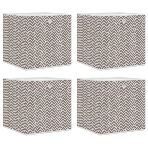  4db barna nem szőtt szövet összecsukható tárolódoboz 32x32x32cm