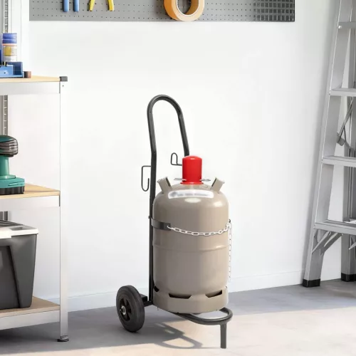  Kézikocsi Fekete és piros 49 x 49 x 101 cm Acél