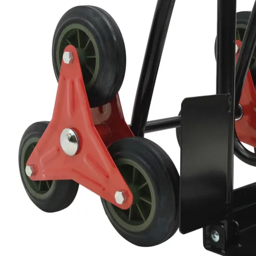  Kézikocsi Fekete és piros 64.5 x 49.5 x 114 cm Acél