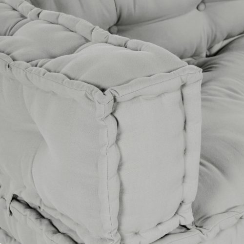  Palló Kanapé Párna Karfa és Háttámla Támasszal Szürke Szövet