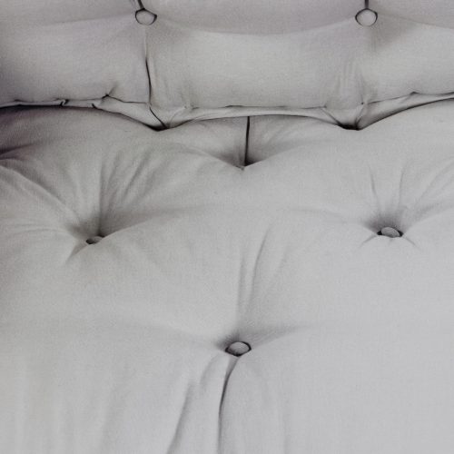  Palló Kanapé Párna Karfa és Háttámla Támasszal Szürke Szövet