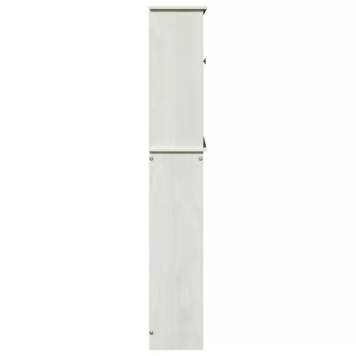  WC Szekrény polcokkal tárolóval ajtóval Fehér 60 x 27 x 161 cm Tömör fenyőfa