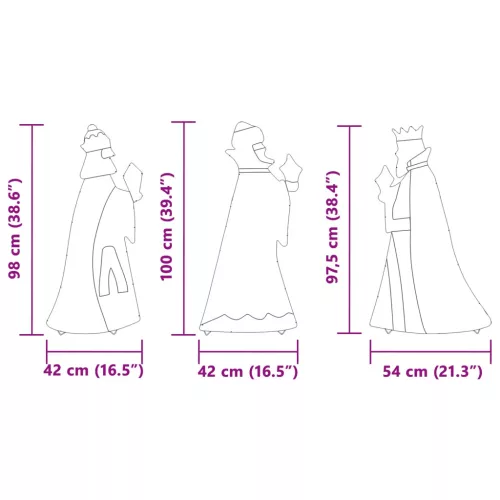  Karácsonyi világítás 3 pcs Meleg fehér 105 cm szövet