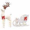  hideg fehér rénszarvas és szán karácsonyi dísz 100 LED