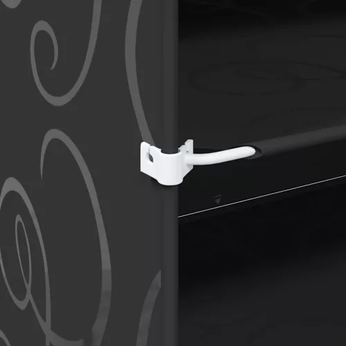  fekete polipropilén tárolókocka 6 db kockával és ajtókkal