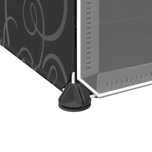  fekete polipropilén tárolókocka 9 db kockával és ajtókkal