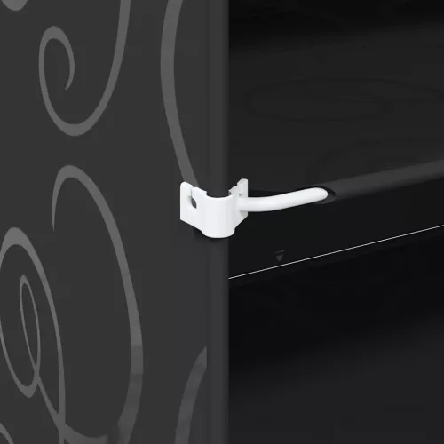  fekete polipropilén tárolókocka 9 db kockával és ajtókkal