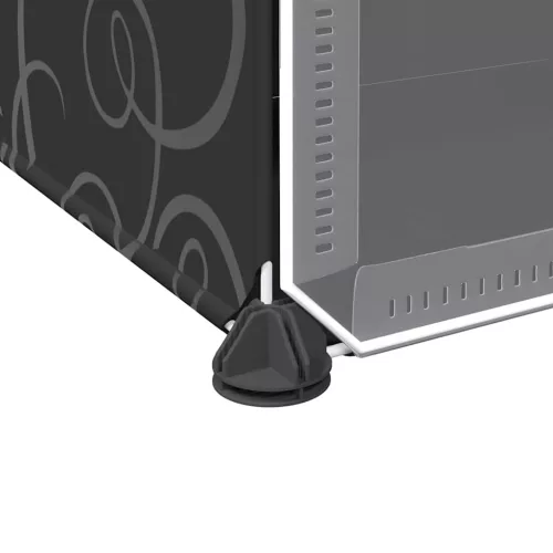  fekete polipropilén tárolókocka 8 db kockával és ajtókkal