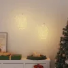  2 db meleg fehér karácsonyi fények mikulás sziluett 35 LED