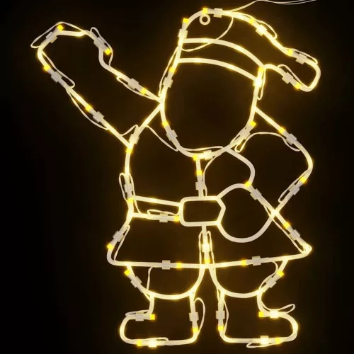  2 db meleg fehér karácsonyi fények mikulás sziluett 35 LED
