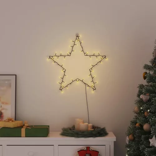  meleg fehér karácsonyi fények csillag sziluett 80 LED