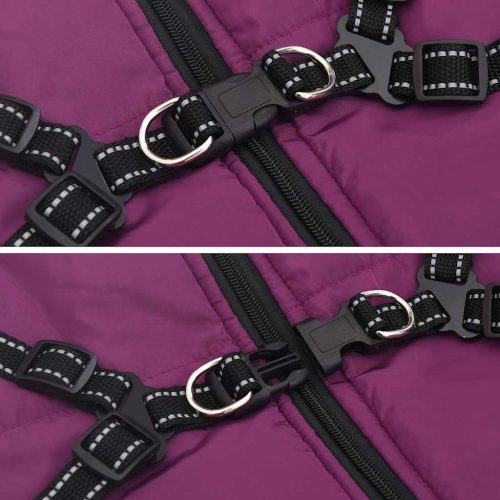  lila kutyakabát hámmal Vízálló fényvisszaverő L48